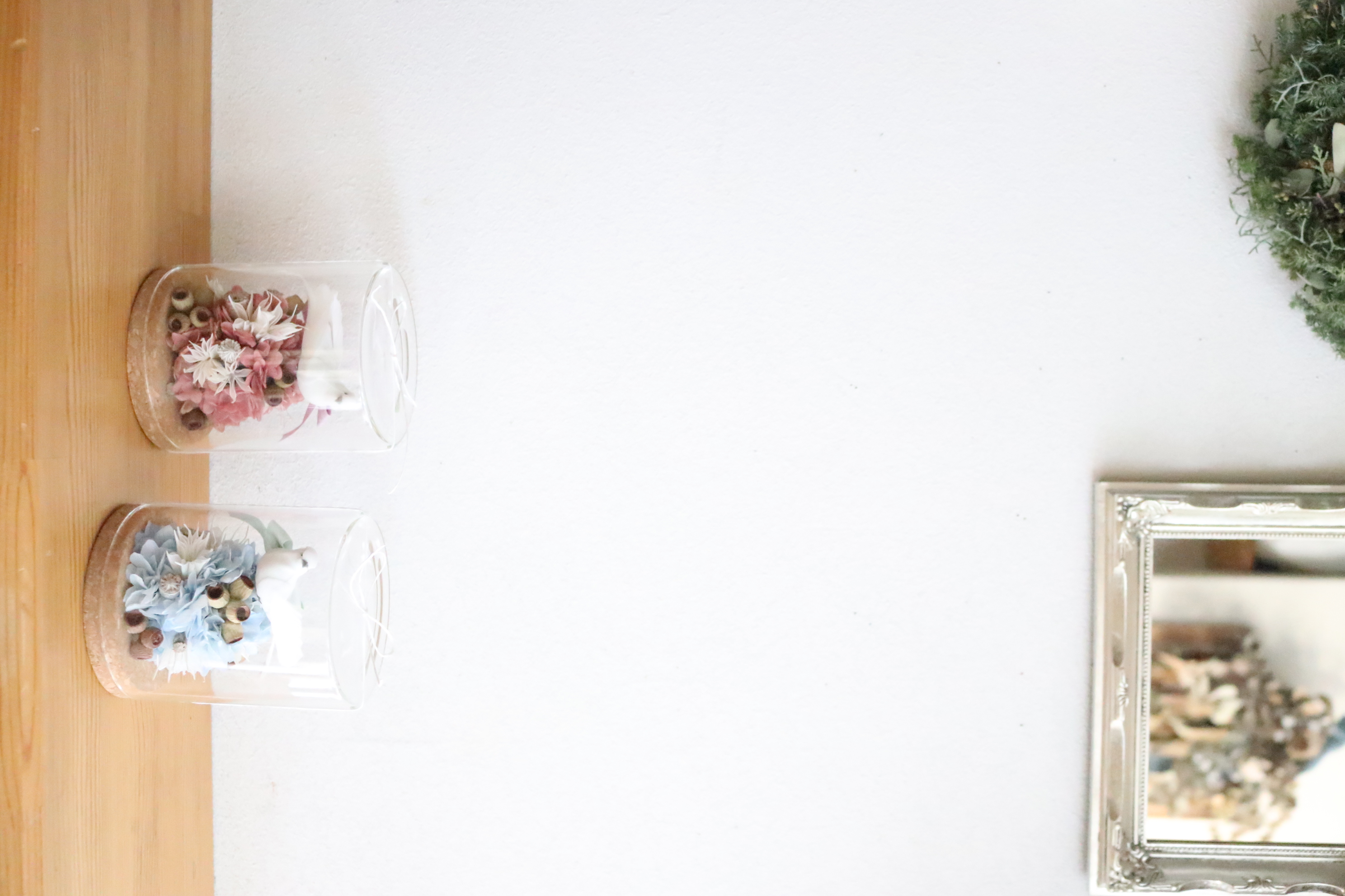 ガラスシリンダー＜花と小鳥＞